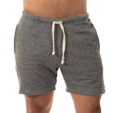 Grey Heather French Terry 6" Varsity Sweat Shorts - Made In USA