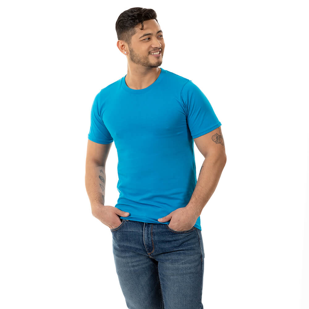 Aqua Blue Cotton T-Shirt