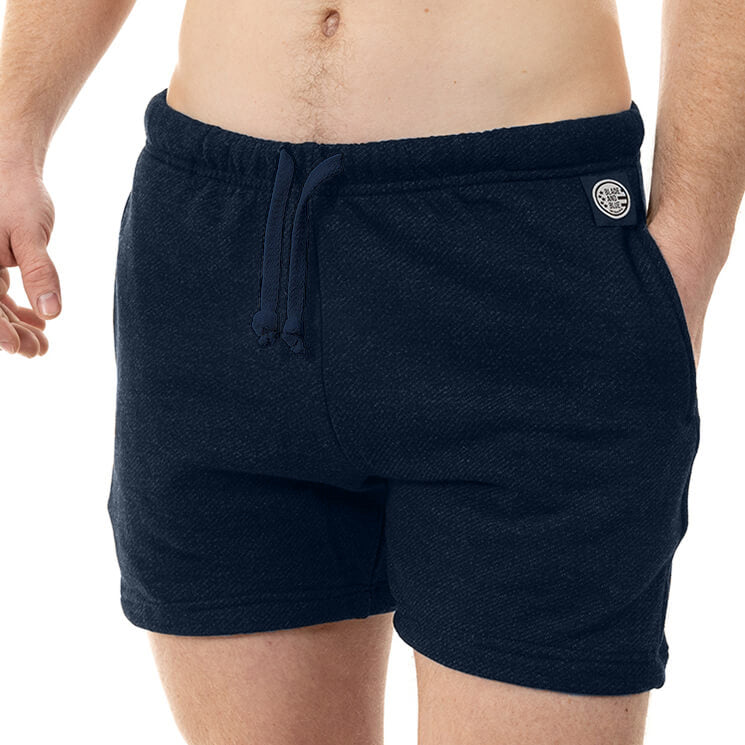 The Cruiser French Terry 5&quot; Varsity Sweat Shorts in Blue-Black - Made In USA