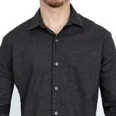 NEWMAN Long Sleeve Shirt in Navy & Olive Traditional Japanese Wave Print