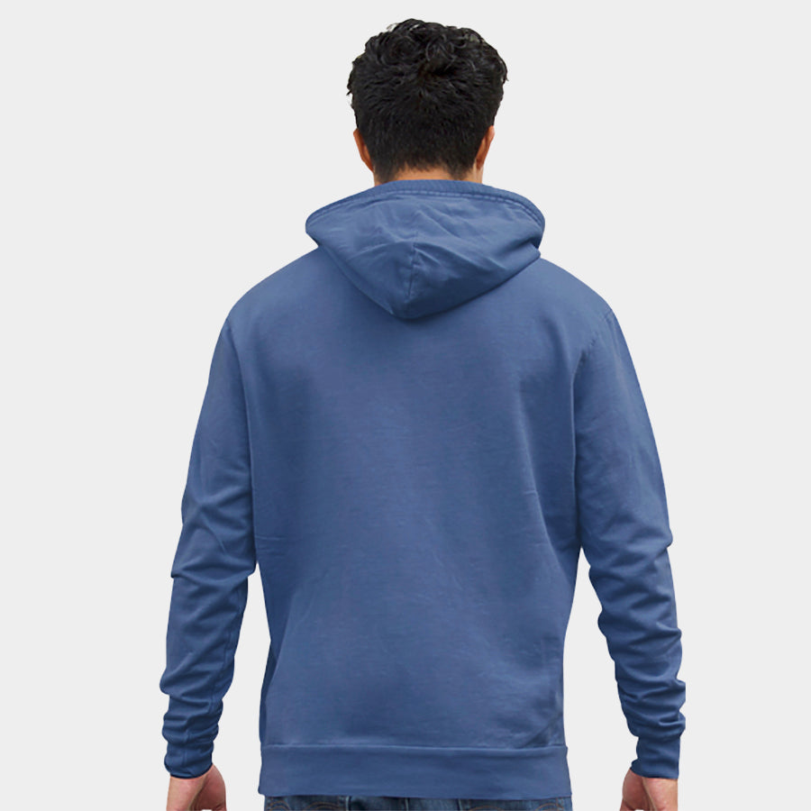 Pigment Dyed Lightweight Cotton Popover Hood in Indigo