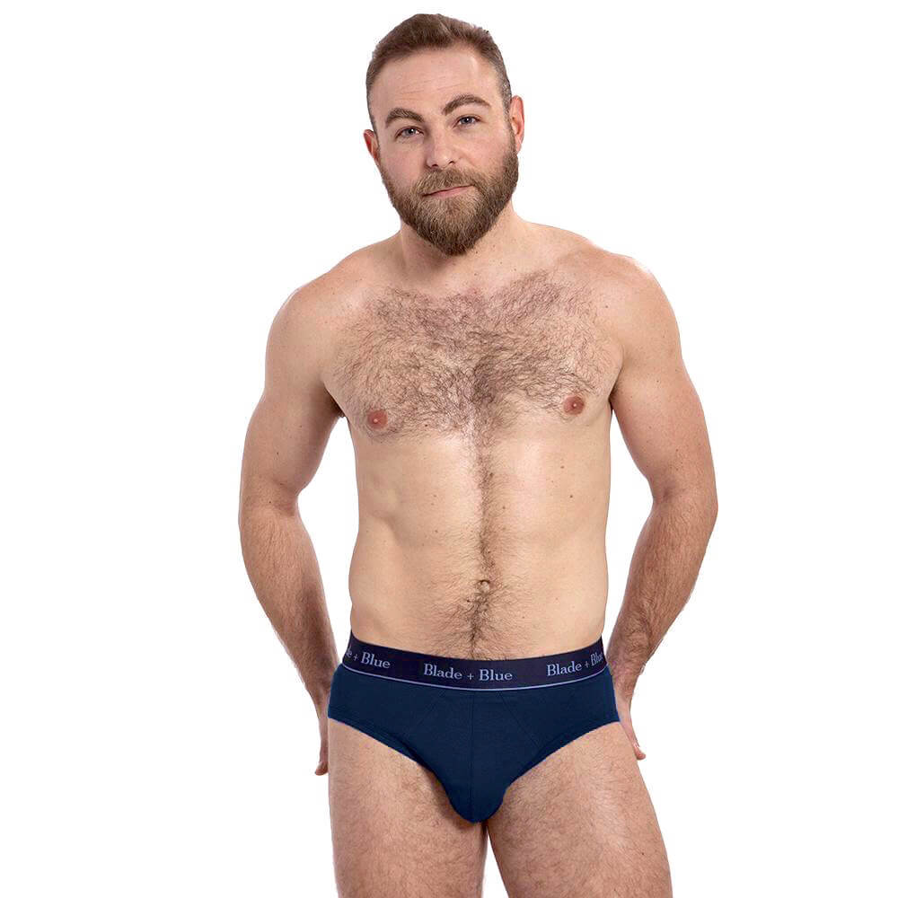 Navy Blue Low Rise Brief Underwear - Made In USA