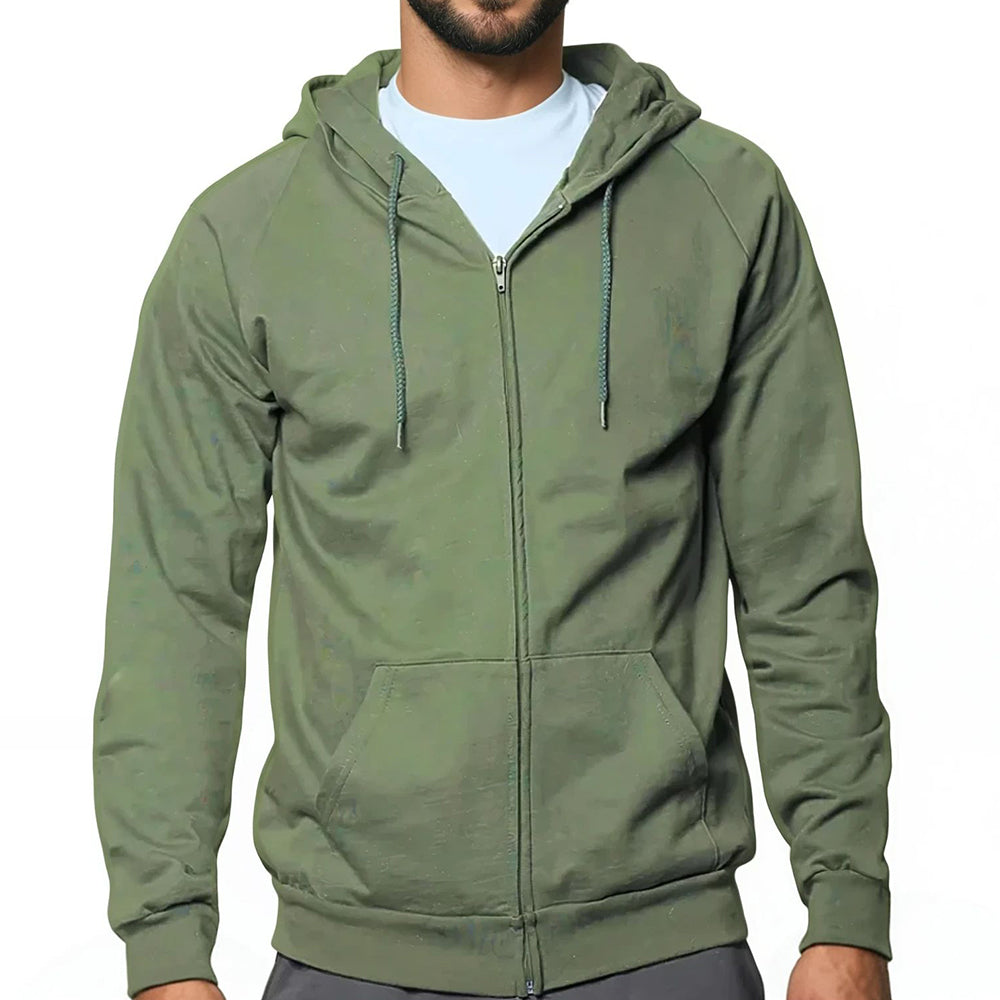 Organic Cotton lightweight Jersey Hood Martini Olive