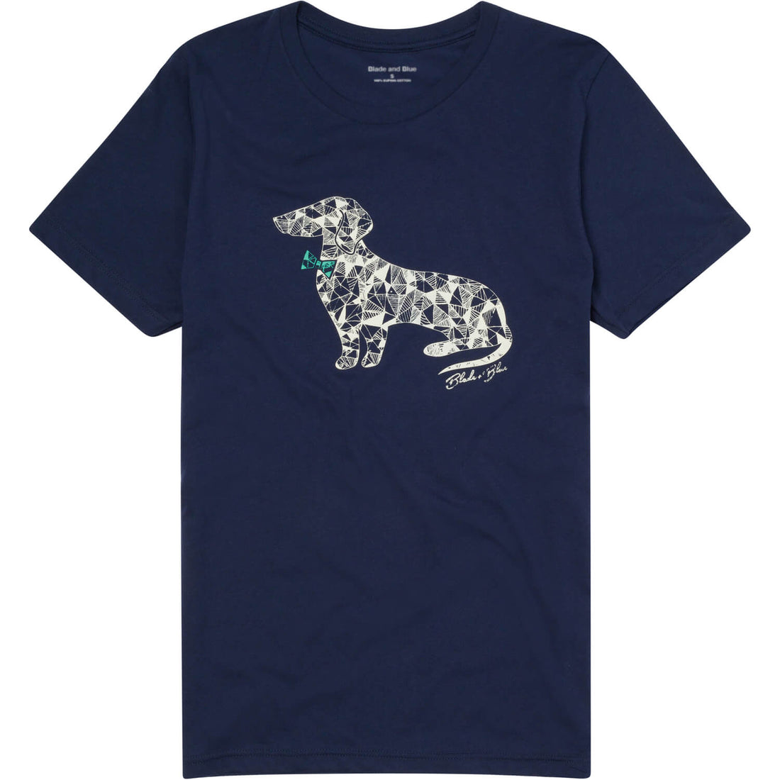 Navy Blue Crystallized Dachshund T-Shirt