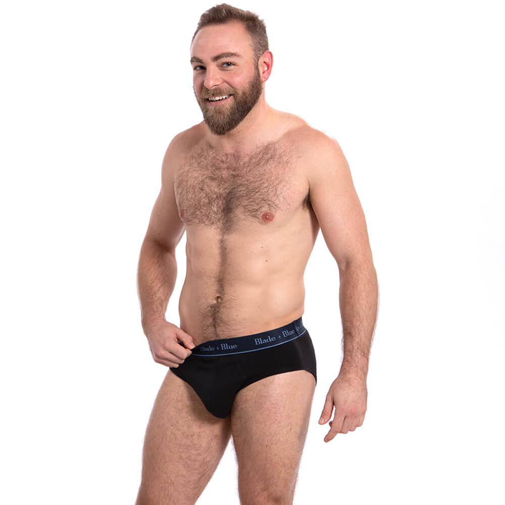 Black Low Rise Brief Underwear - Made In USA