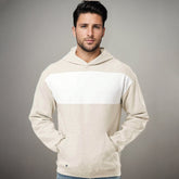 Oatmeal Heather & White Varsity Chest Stripe Popover Hoodie