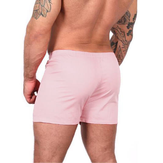 &quot;KYLE&quot; - Solid Pink Slim-Cut Boxer Short - Made In USA