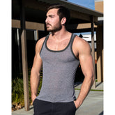 Tonal Grey Tri-Blend Varsity Tank Top