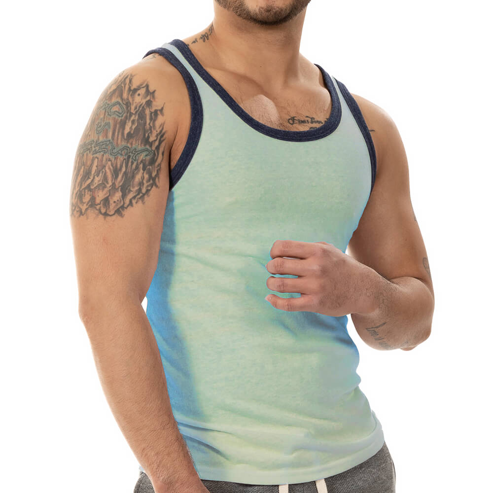 Mint Green Tri-Blend Varsity Tank Top