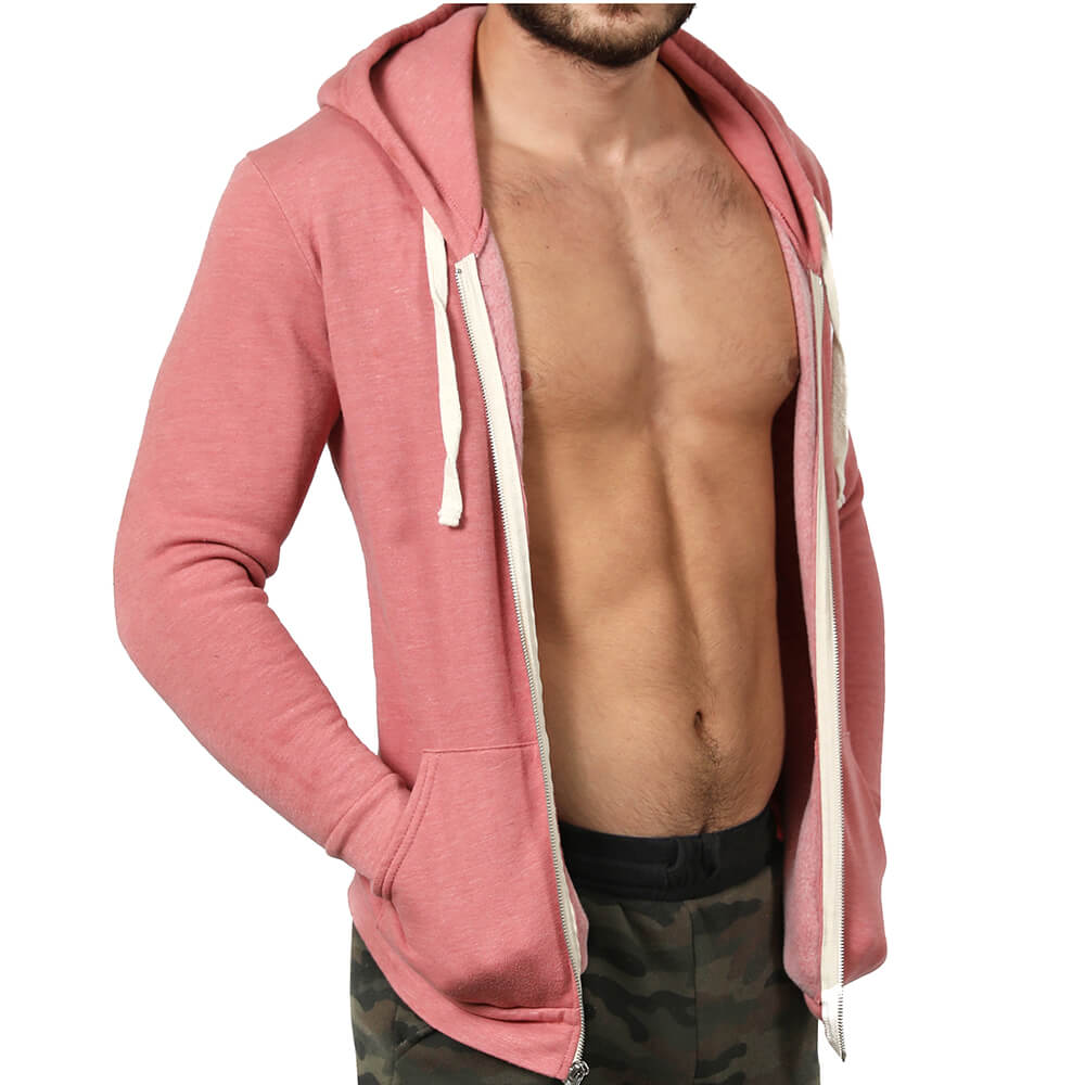 Dusty Rose Pink Full Zip Hoodie