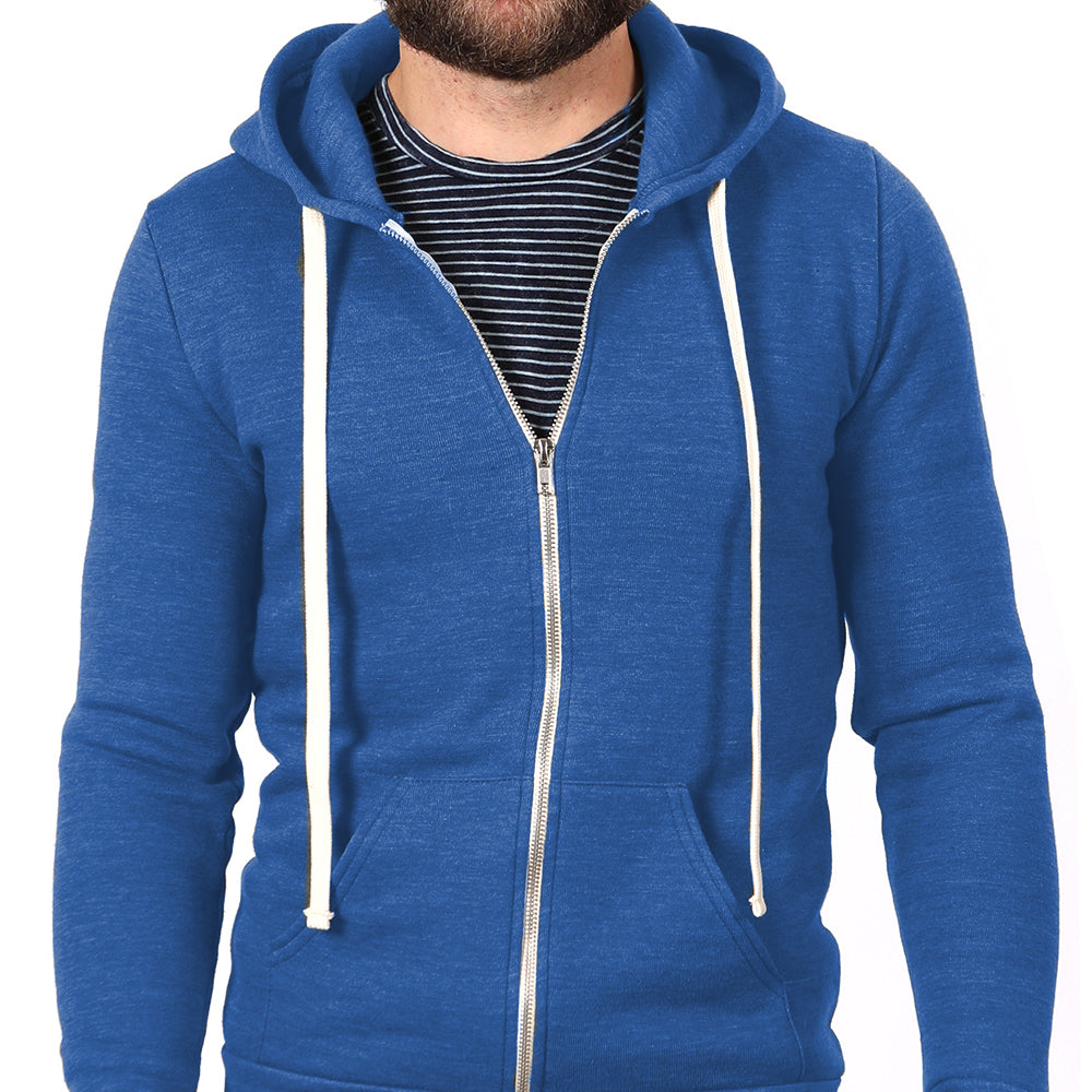 Royal Blue Marled Heather Full Zip Hoodie