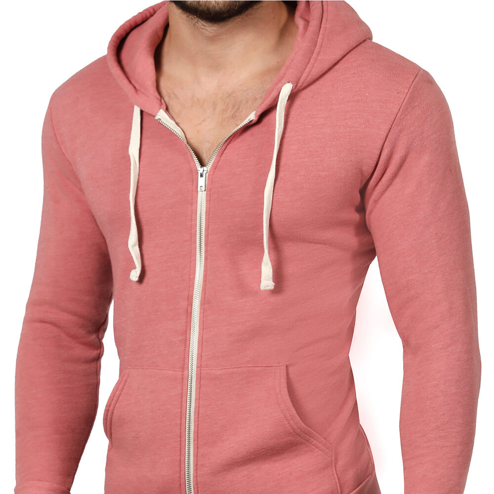 Dusty Rose Pink Full Zip Hoodie