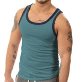 Teal Blue Tri-Blend Varsity Tank Top