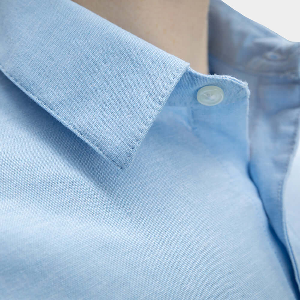 CHAMBERS Short Sleeve Shirt in Light Chambray Blue