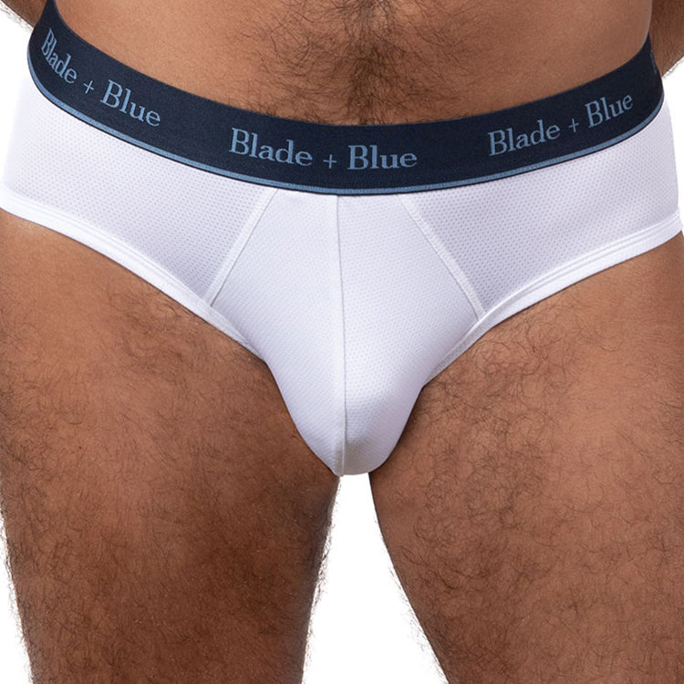 White Active Mesh Low Rise Brief Underwear Made In USA Blade