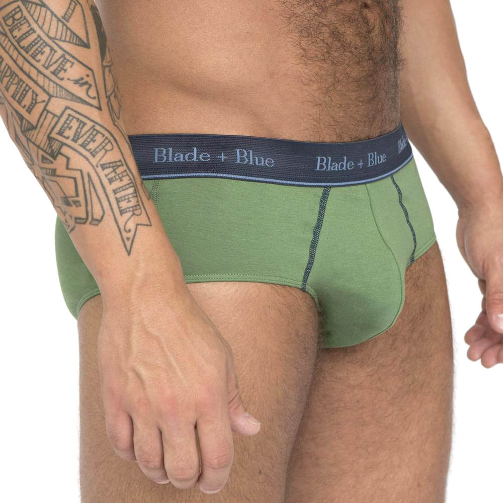 Grassy Green Classic Fit Brief Underwear - Made In USA