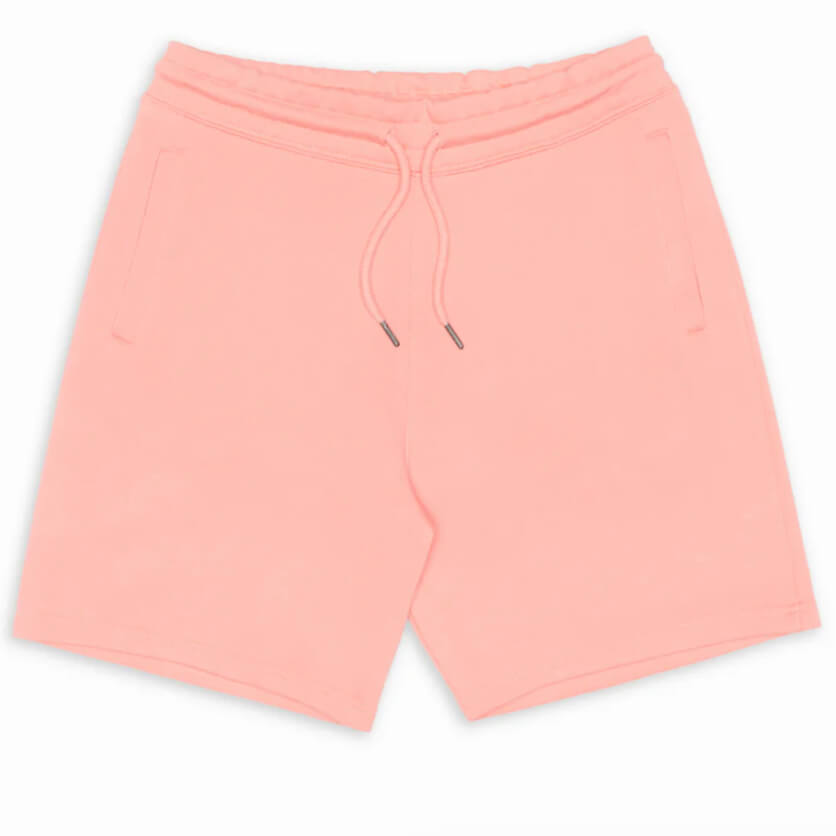 Organic Cotton 5&quot; Gym Sweatshort in Salmon Pink