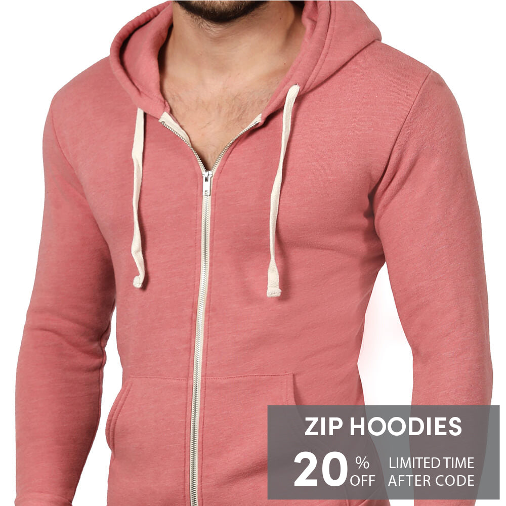 Dusty Rose Pink Full Zip Hoodie