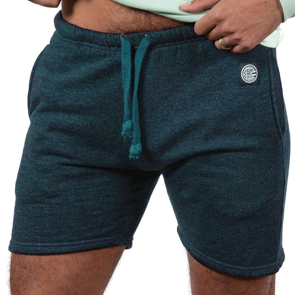 The Cruiser French Terry 5&quot; Varsity Sweat Shorts in Crystal Teal Blue - Made In USA