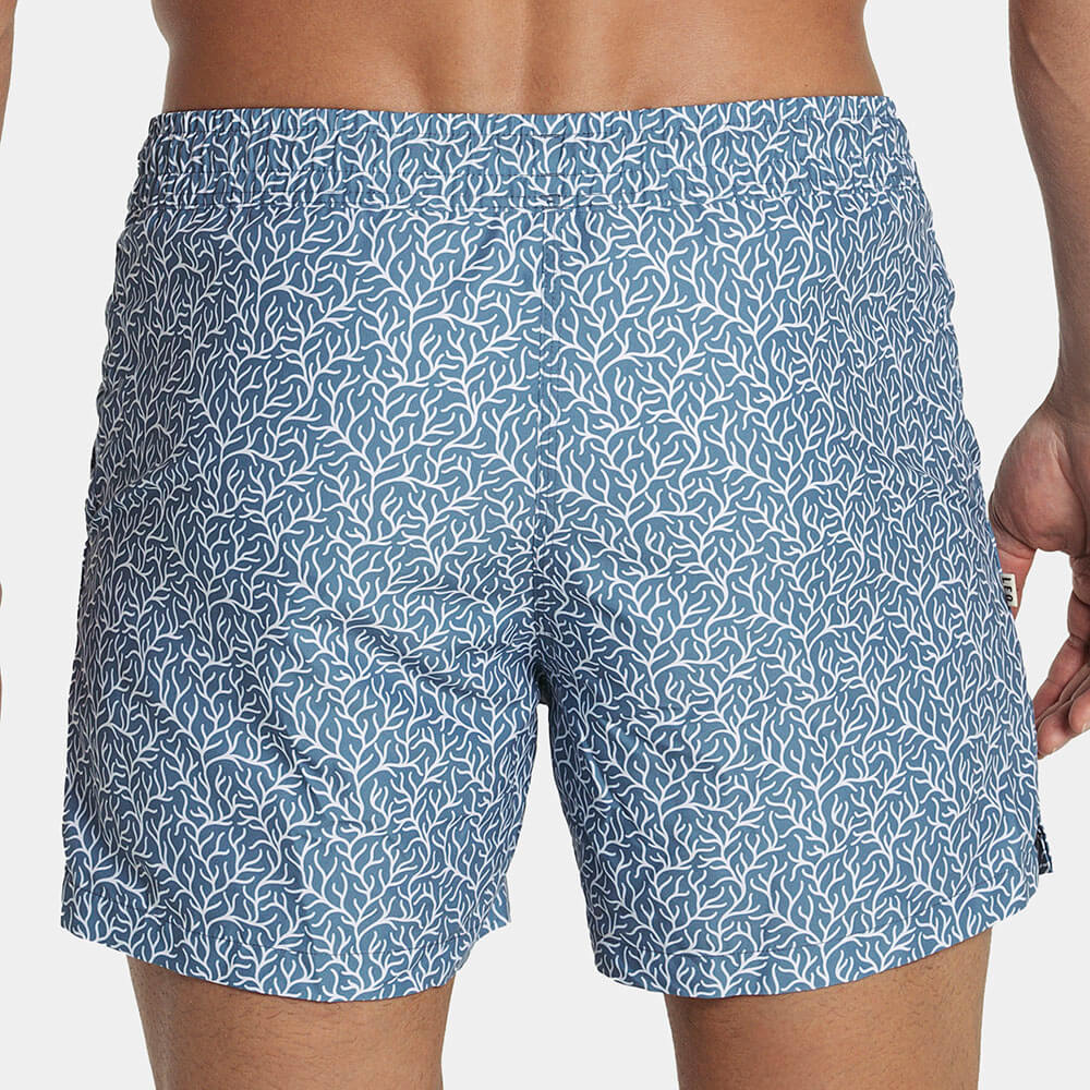 5&quot; Inseam Swim Trunk in Light Blue Coral Print