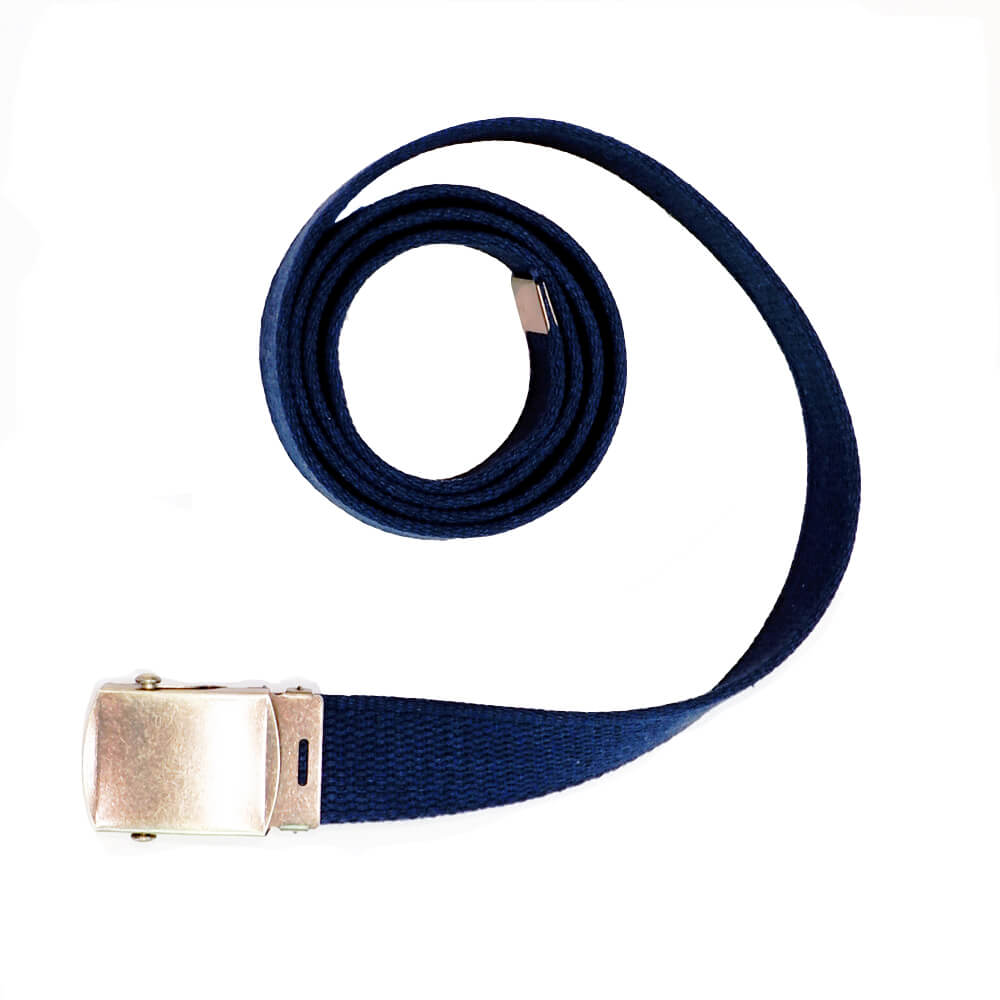 Navy Blue Cotton Web Military Belt Made In USA Blade Blue