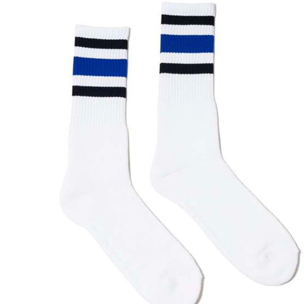 White Black Blue Active Stripe Socks