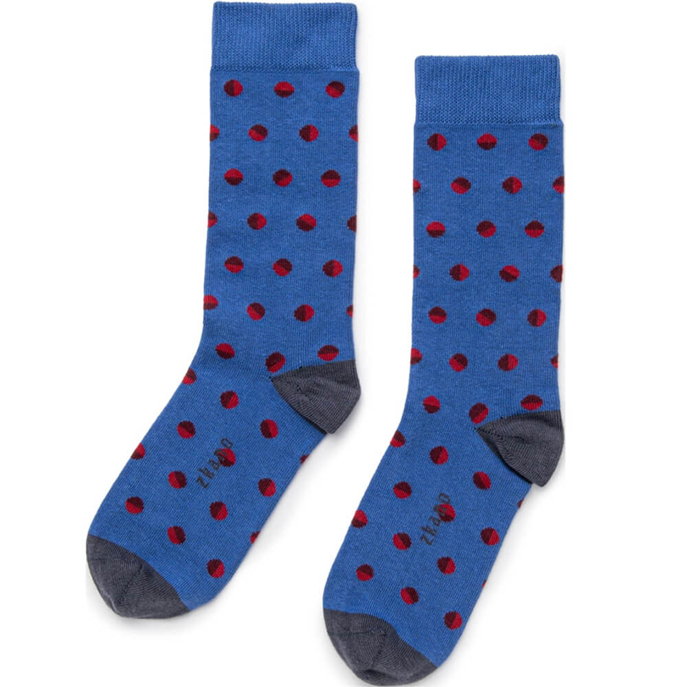 Royal Retro Dots Crew Sock - Made In USA by Zkano