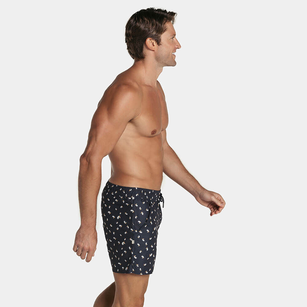 5&quot; Inseam Swim Trunk in Navy Blue Pelican Print