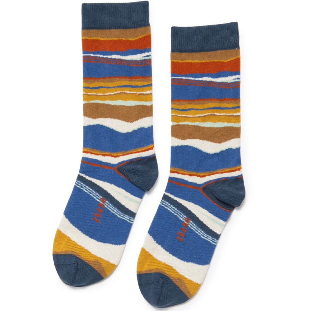 Sierra Sunrise Stripe Crew Sock - Made In USA by Zkano