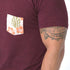 Cranberry Red With Hawaiian Hibiscus Floral Pocket T-Shirt