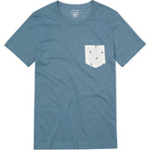 Blue-Grey With Cream & Black Mini Ikat Pocket T-Shirt