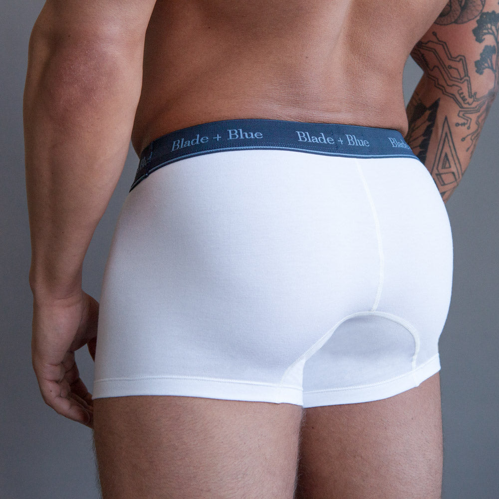 White Active Mesh Low Rise Brief Underwear - Made In USA – Blade + Blue