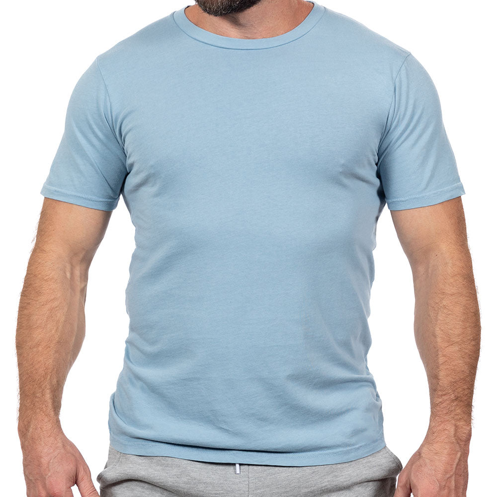 Mineral Blue Pigment Dyed Cotton Classic Short Sleeve Tee - Made In USA