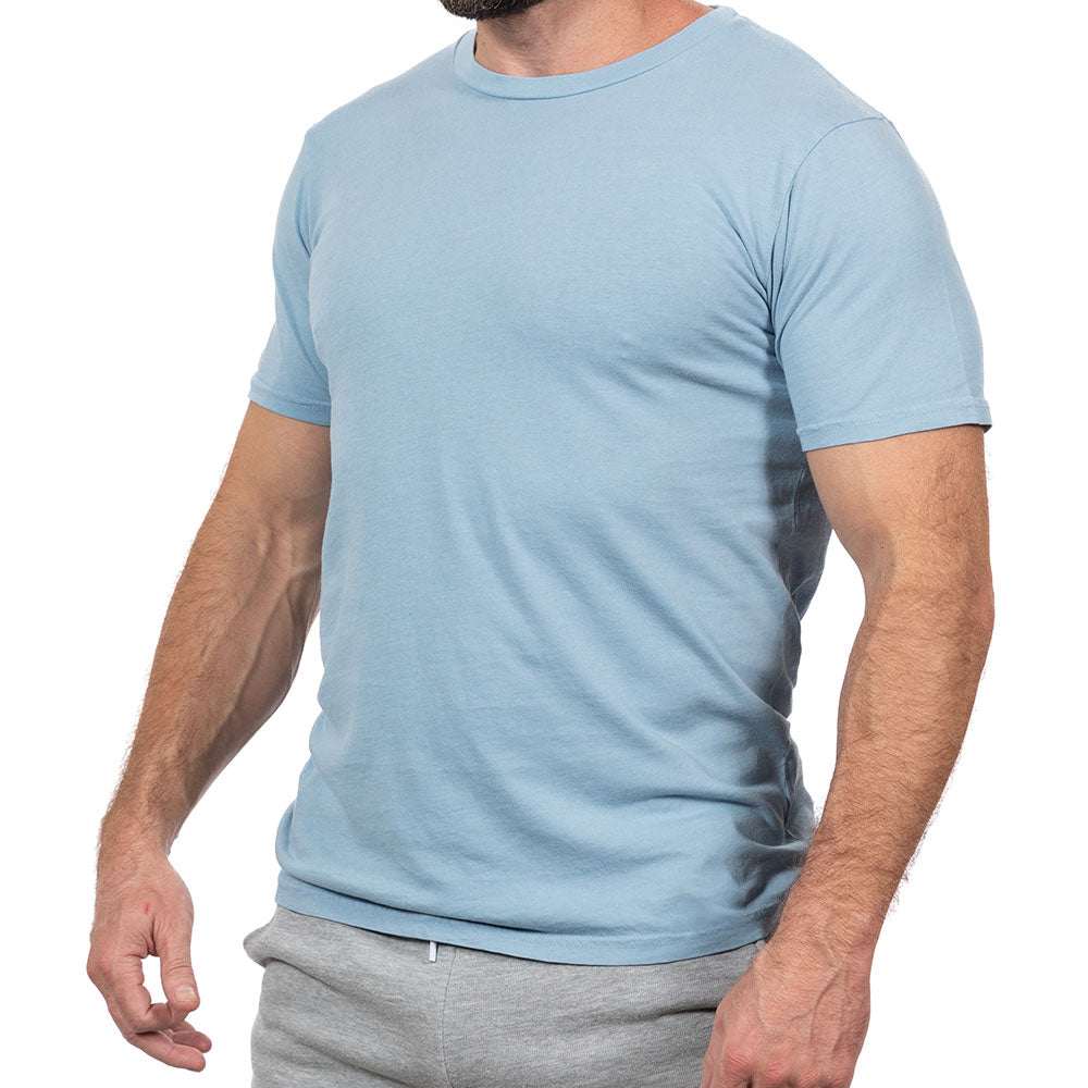 Mineral Blue Pigment Dyed Cotton Classic Short Sleeve Tee - Made In USA