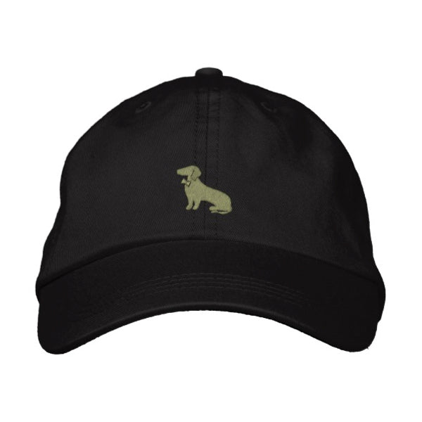 Black with Olive Green Dachshund Logo Baseball Cap - Mookie